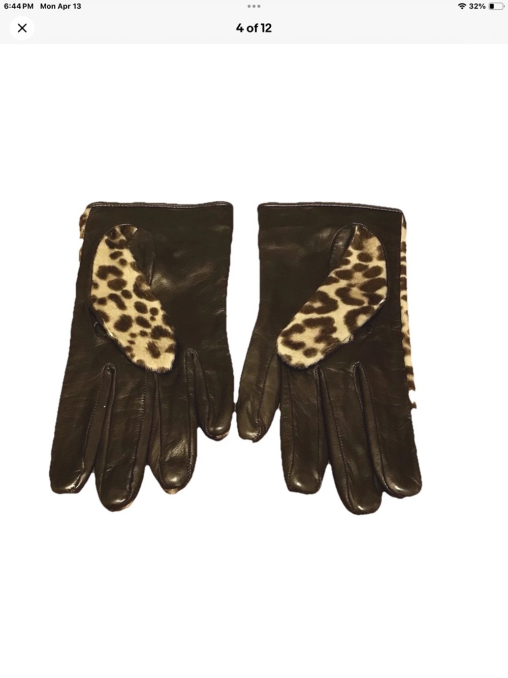 Coach 83874 Women’s Ocelot Haircalf Silk Lined Leather Gloves NWT Sz 7.5 - Picture 2 of 12